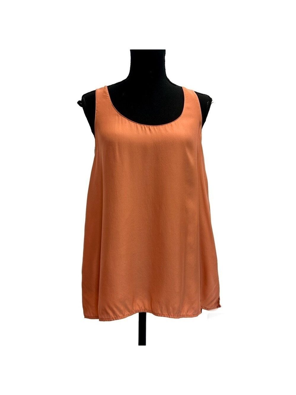 Vince orange coral pink silk camisole tank top Sz M